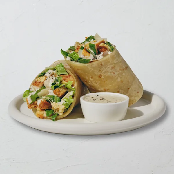 Sweetgreen Classic Chicken Caesar wrap pictured in the dated menu evidence